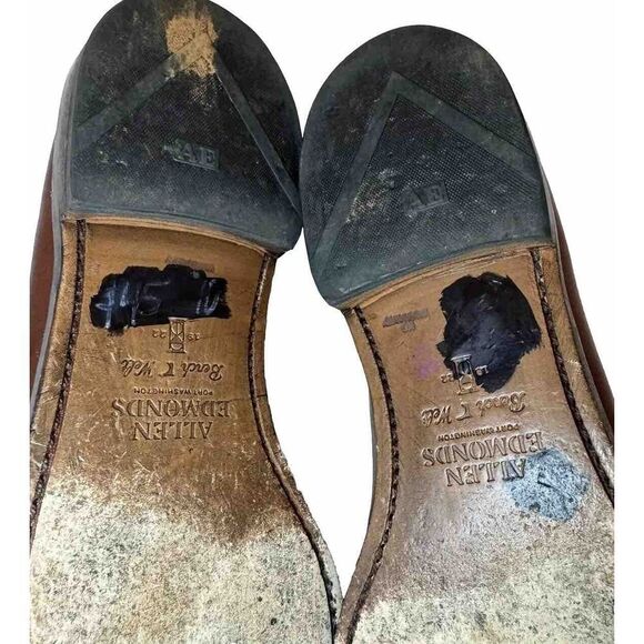 Allen Edmonds Port Washington Delray Brown Split Toe Blucher Dress Shoe Sz 10B - Picture 10 of 10